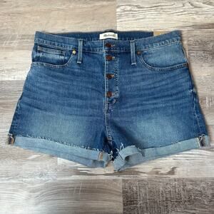 Madewell High-Rise Button-Front Denim Shorts Size 32 Light Wash NWT